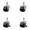 Service Caster Low Profile Polyolefin 2'' Wheel 1/2'' Threaded Stem Caster Set with 2 Brakes, 4PK SCC-TS04S211316-POS-121315-2-SLB-2 - alternate 1